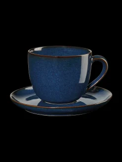 Hot ASA Selection cappuccinotasse mit unterteller, midnight blue