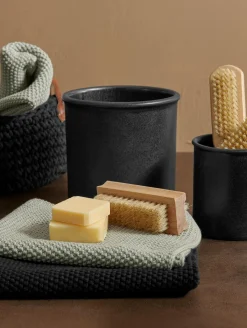 New ASA Selection 2er set baumwolltuch gestrickt, schwarz