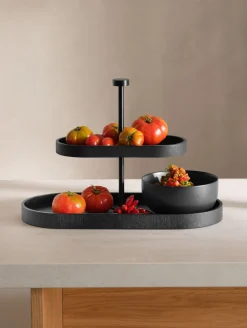 New ASA Selection etagere 2-stufig, oval, schwarz