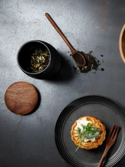 New ASA Selection teedose, black mit holzdeckel