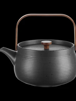 Online ASA Selection teekanne mit Holzgriff, black