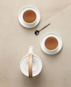 ASA Selection teekanne mit holzgriff, weiß