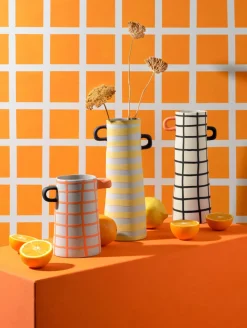 Best ASA Selection vase, orange kariert